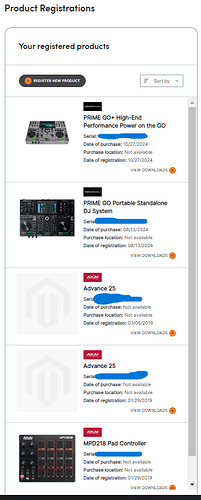 inmusic registrations blacked