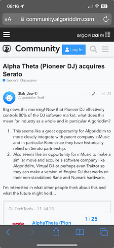 Alpha Theta (Pioneer DJ) acquires Serato - General Discussion - Algoriddim Community Forums
